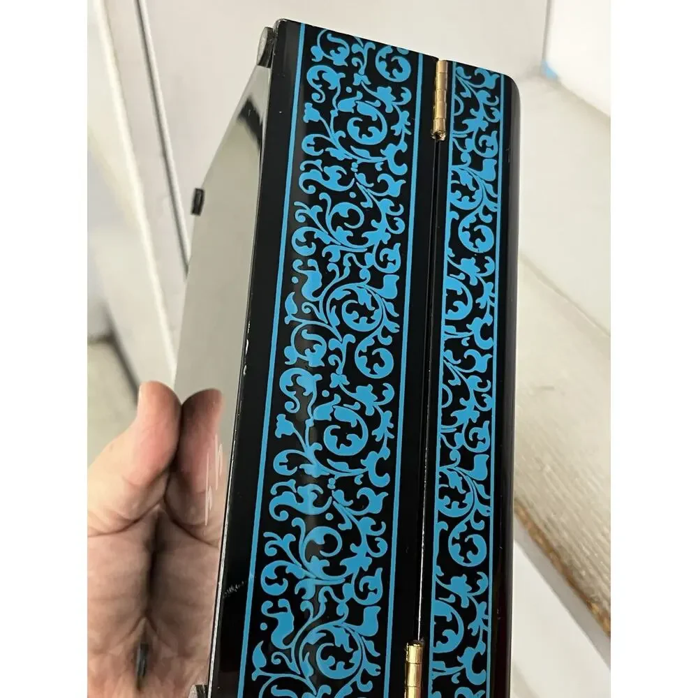 Handmade Traditional Polished Lacquerware Jewelry Storage Box - Floral Painting